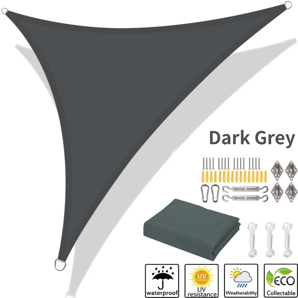 Waterproof Triangle Shade Sail UV Canopy 5x5x5 / 5x5x7M