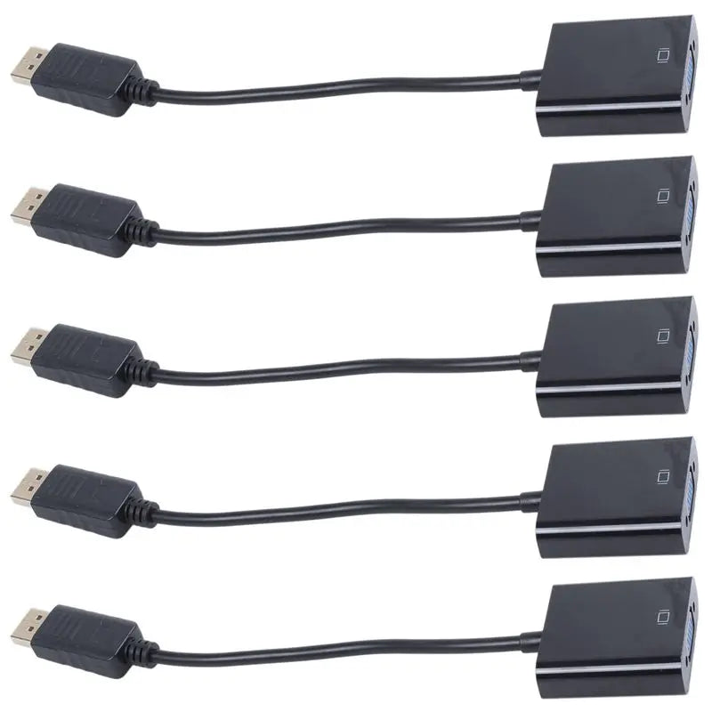 DisplayPort to VGA Adapter Cable 1080P – 5-Pack | DP to VGA