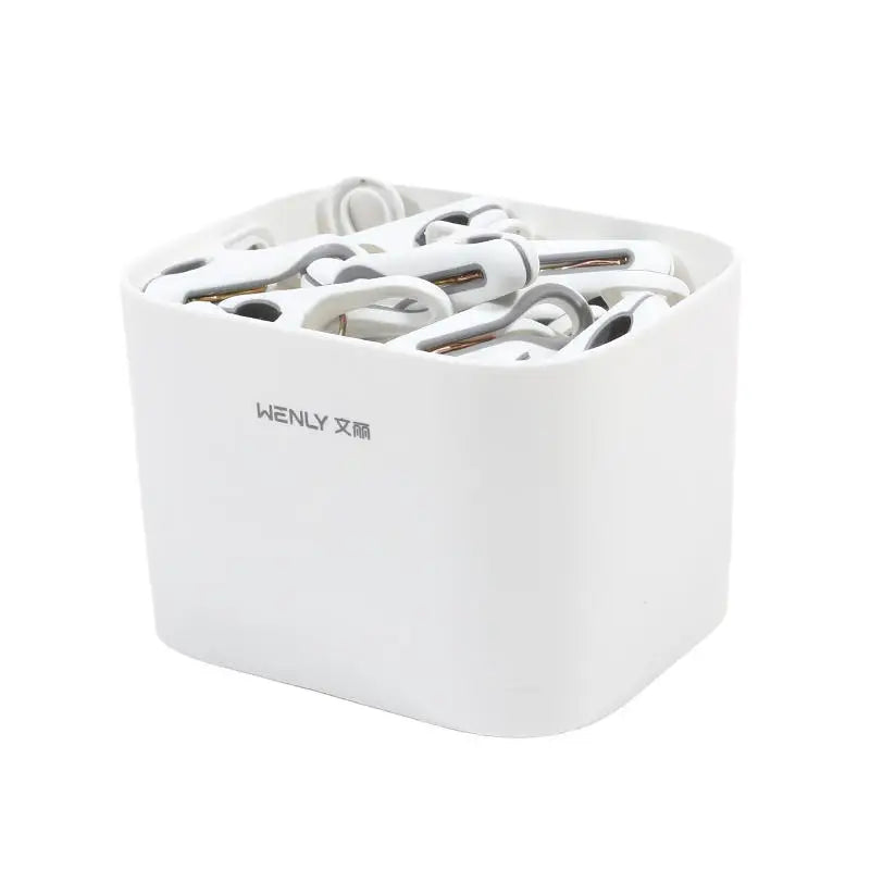 Non Marking Clothes Drying Clip Strong Fixing Sock Clips Storage Basket for Dormitory Home Use Windproof and Anti Slip Peaceful Pleasures Health and Wellness Gray white 36pcs