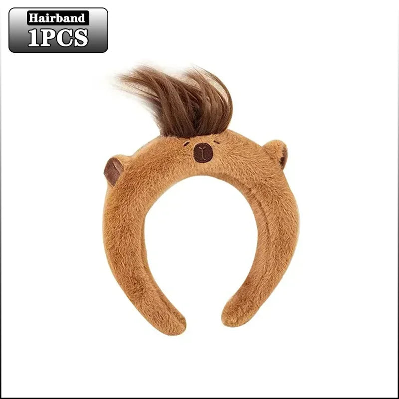 Plush Capybara Hair Headband – Cute Wash Hoop for Girls & Kids
