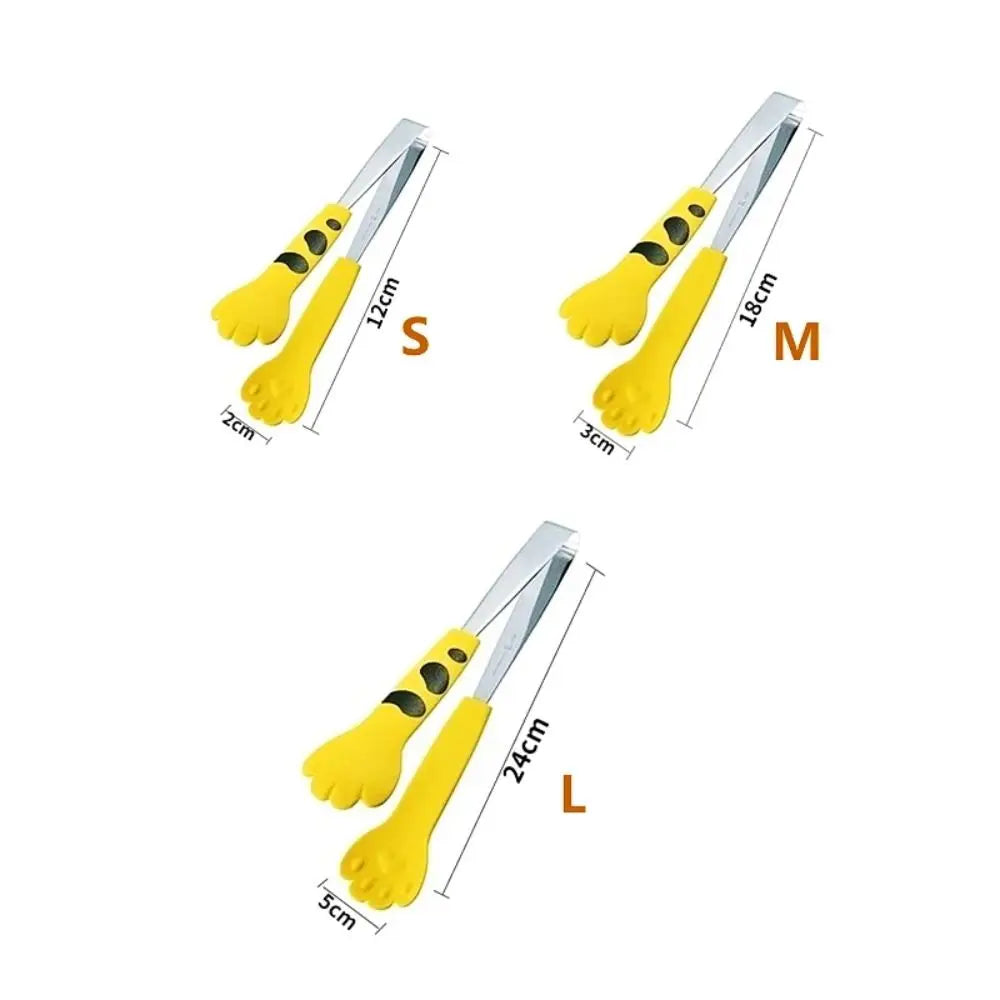 Cartoon Cat Paw Shape Food Tongs Sandwich Baking Clip Kitchen Gadgets Meal Tongs Stainless Steel Barbecue Tongs Peaceful Pleasures Health and Wellness