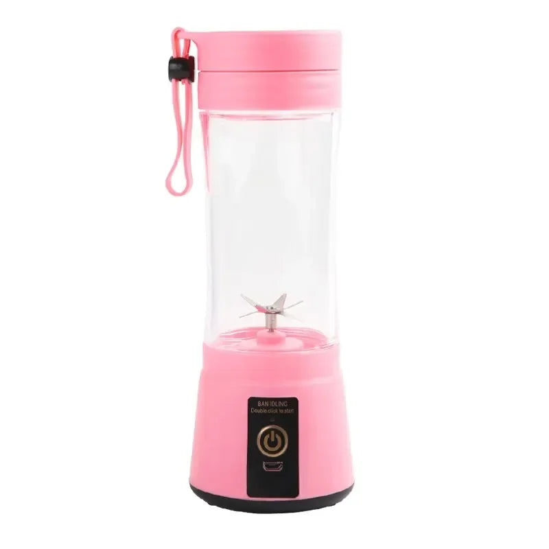 Portable Mini Electric Blender Juicer – 6-Blade USB Rechargeable