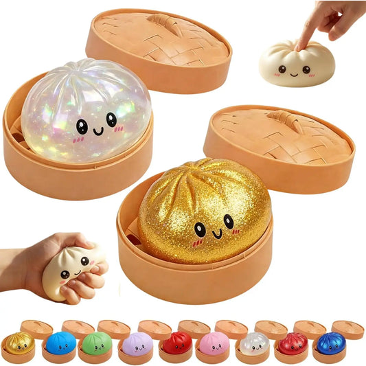 Dumpling Squishy Stress Ball – Slow Rising Fidget Toy | Gift Squishy Fidget Toy Peaceful Pleasures Health and Wellness