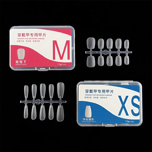 100pcs Clear Press-On Nail Tips – Full Cover Ultra-Thin False Nails False Nail Tips Oasis Select
