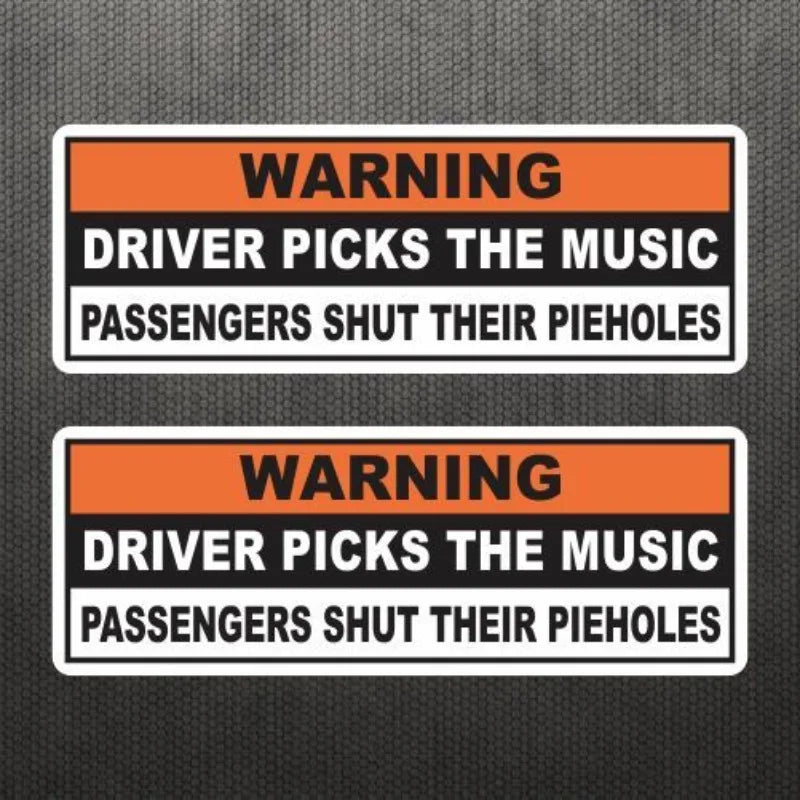 2Packs 3.5" x 1.25" Driver Picks Music Funny Warning Sticker Vinyl Decal Car Dashboard Sticker Peaceful Pleasures Health and Wellness Default Title
