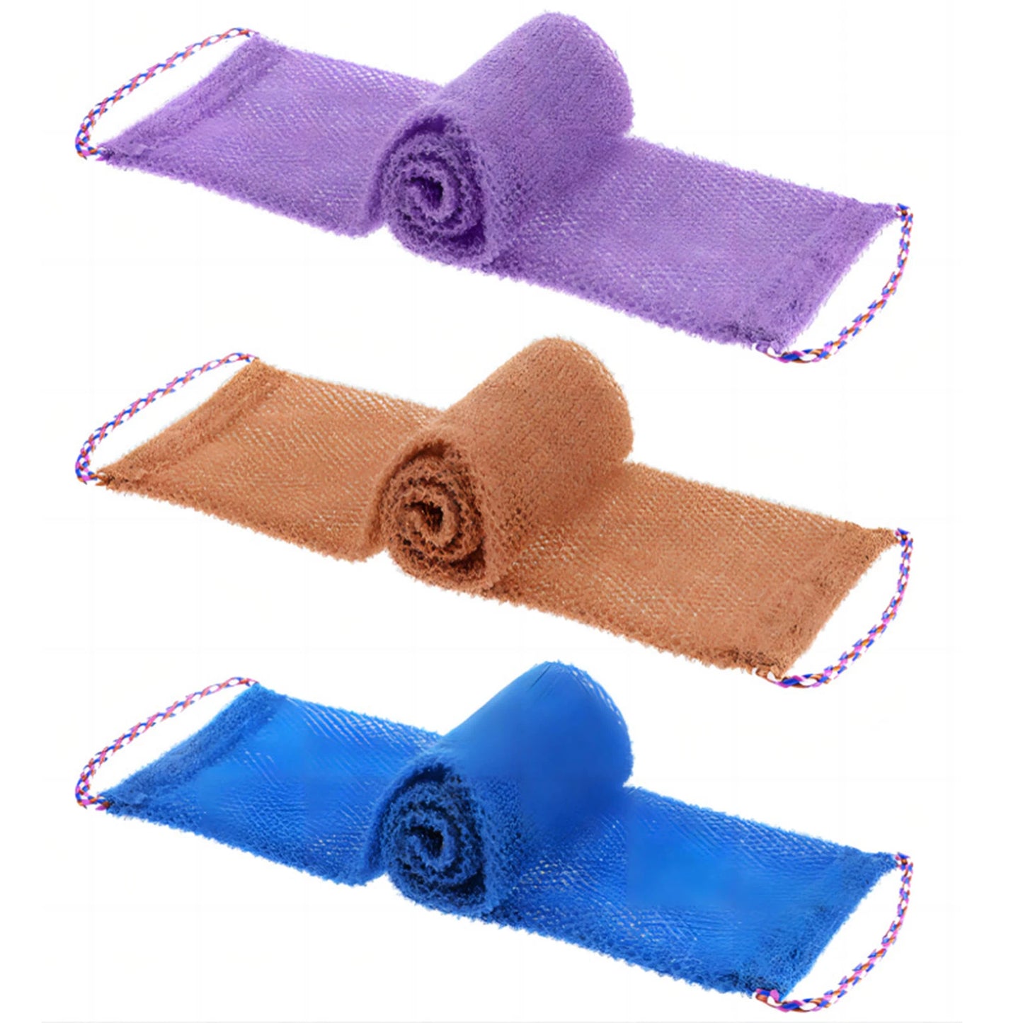 Back Scrubber For Shower Soft Comfort Bath Towel Exfoliating Washcloth Scrubber Quick Dry Africa Net Bath Cloth For Men Women Peaceful Pleasures Health and Wellness One Set
