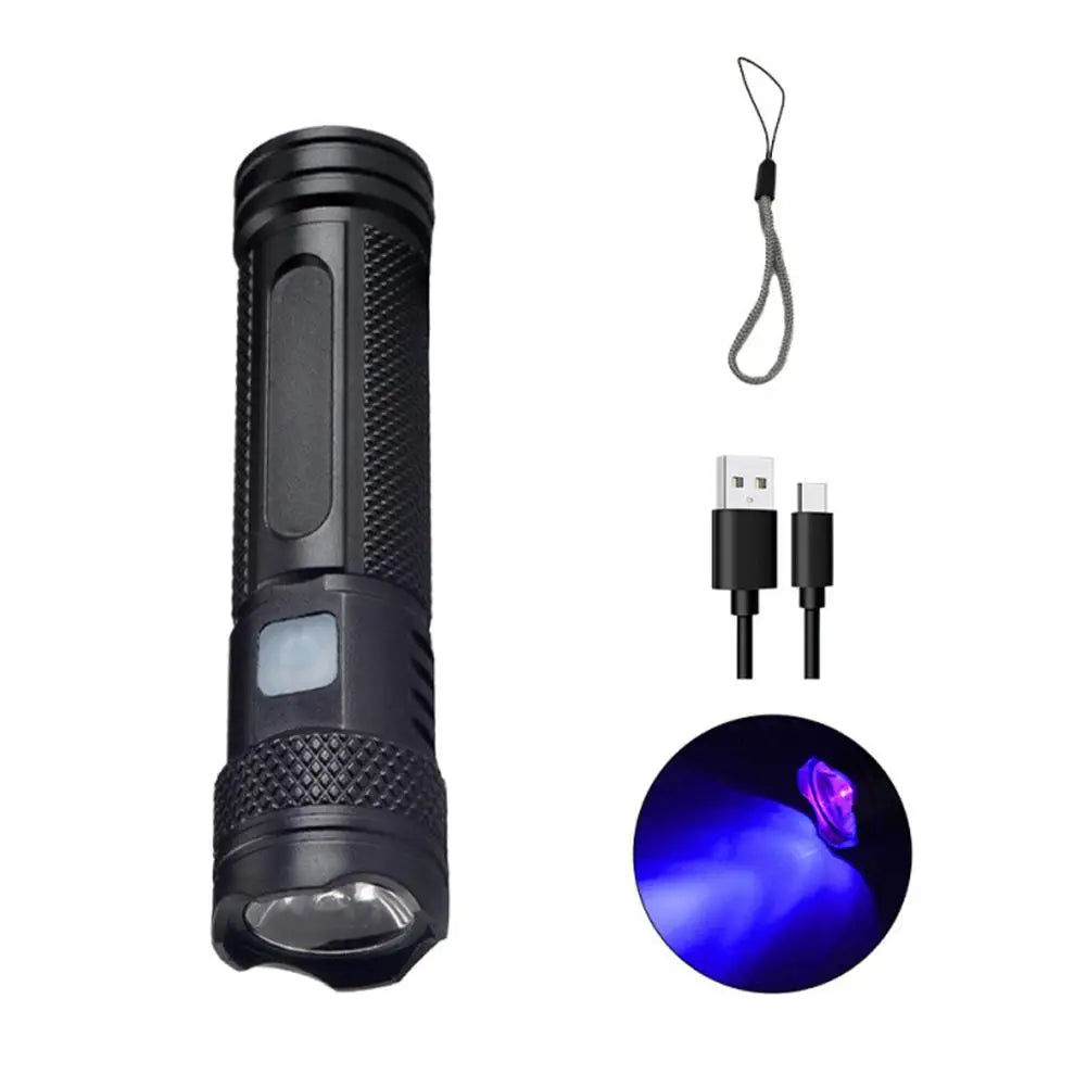 Rechargeable 365nm UV Flashlight – Mini Ultraviolet Torch