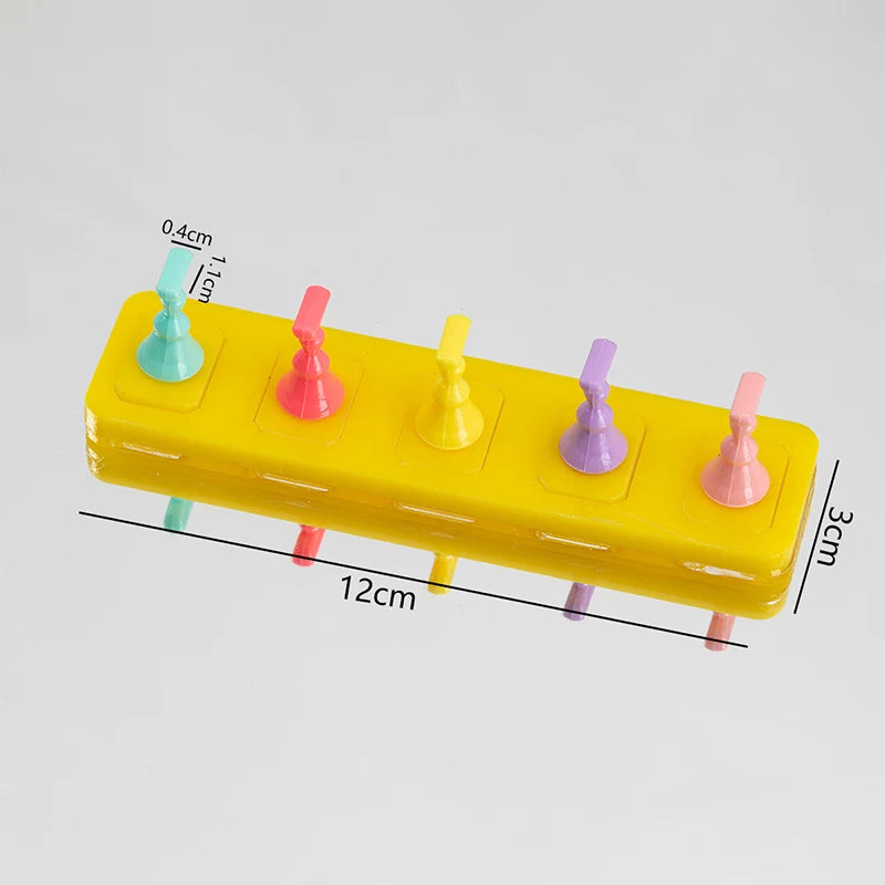 Nail Stand Non-Magnetic False Nail Tips Holder For Cat Eye Gel Press On Nails Display Rack Acrylic Nail Painting 1/5/10 Grids Peaceful Pleasures Health and Wellness 5 Yellow