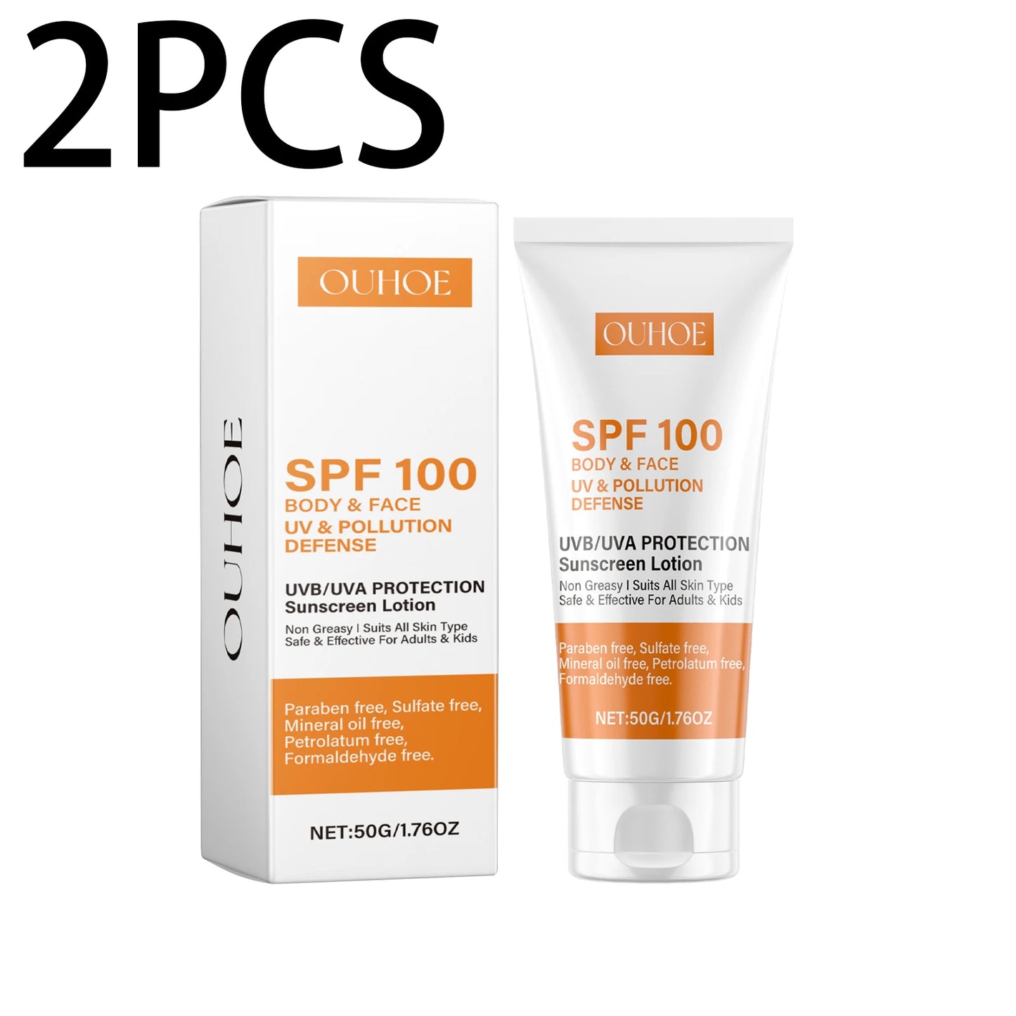 SPF 100+ Face & Body Sunscreen – Non-Greasy UVA/UVB Block