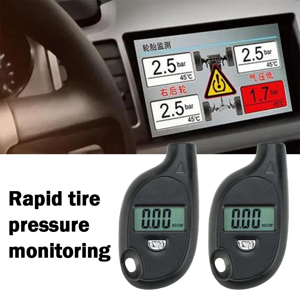 Portable Keychain Tire Tyre Wheel Air Pressure Gauge Tester Digital LCD 5-100 PSI Procession Digital Tire Pressure Monitor Test Peaceful Pleasures Health and Wellness