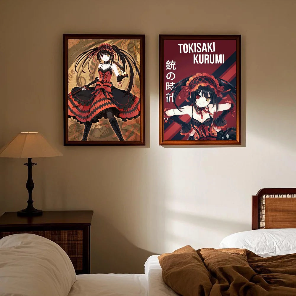 Tokisaki Kurumi Date A Live Anime Poster | HD Waterproof Wall Art Anime Wall Poster Peaceful Pleasures Health and Wellness