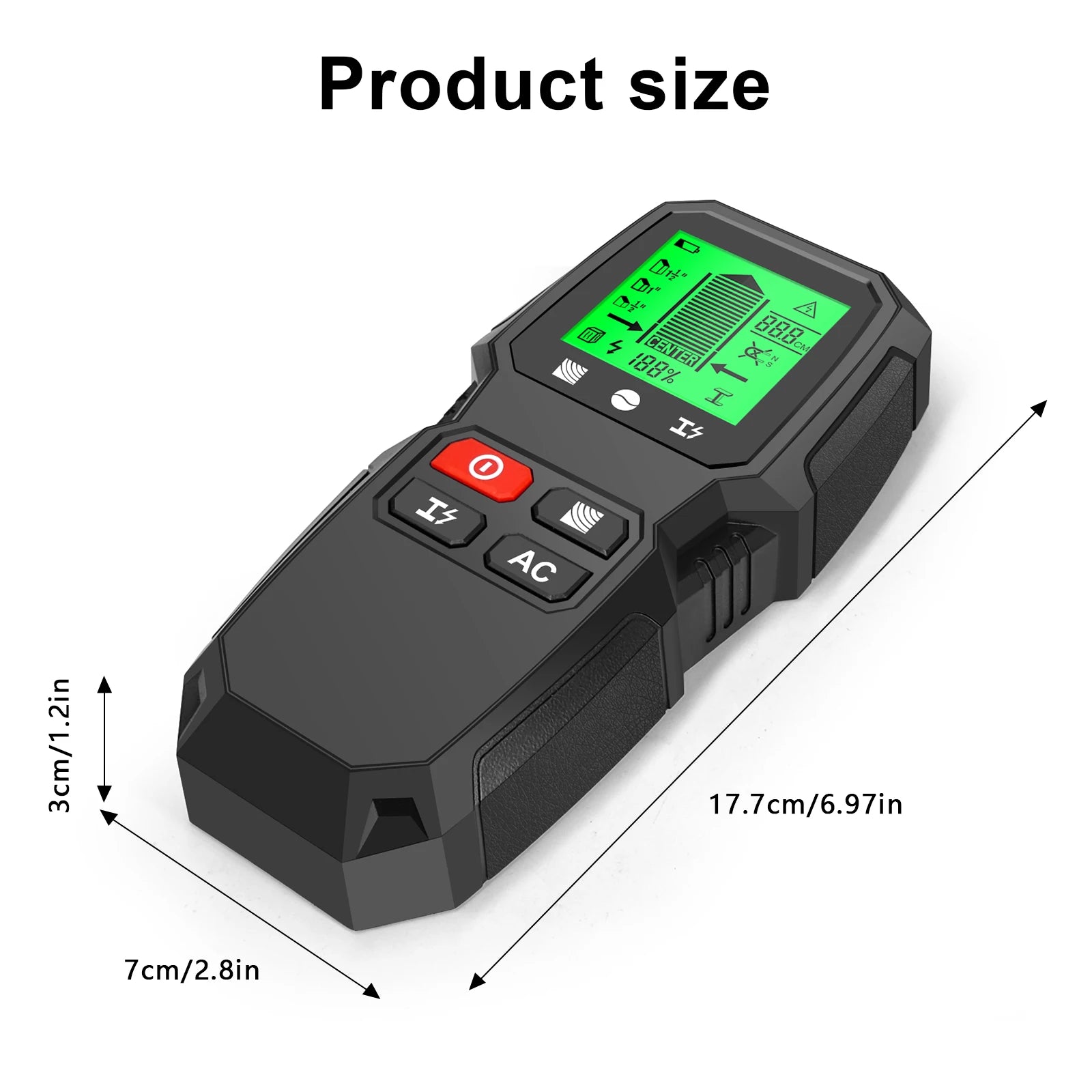 HW-QB6 Wall Stud Finder Sensor Wall Scanner 5 in 1 LCD Electronic Detector Edge Center Wood Current Metal AC Live Wire Detection Peaceful Pleasures Health and Wellness