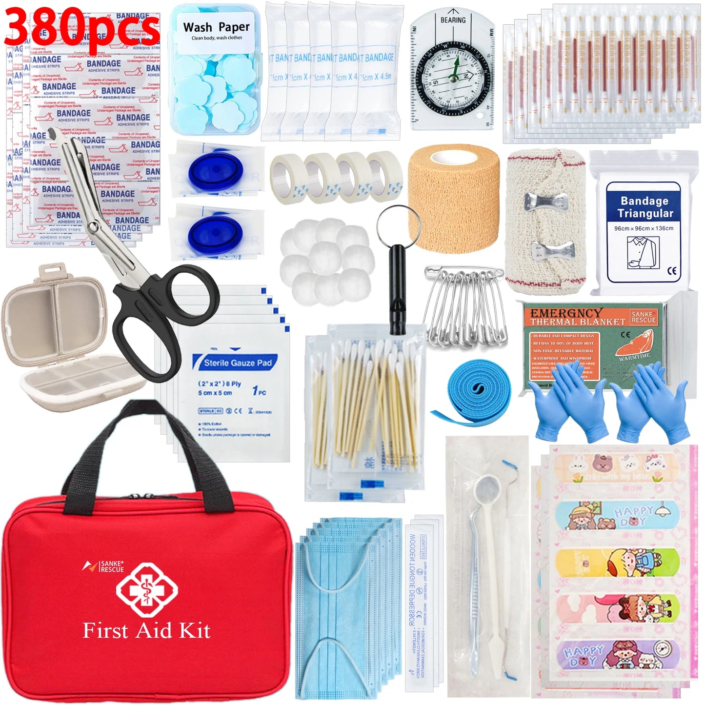 First Aid Kit 26-401 Piece All-Purpose Tactical Emergency Kit In The Car Military Acessories Survival Kits Camping Medical Bag Peaceful Pleasures Health and Wellness