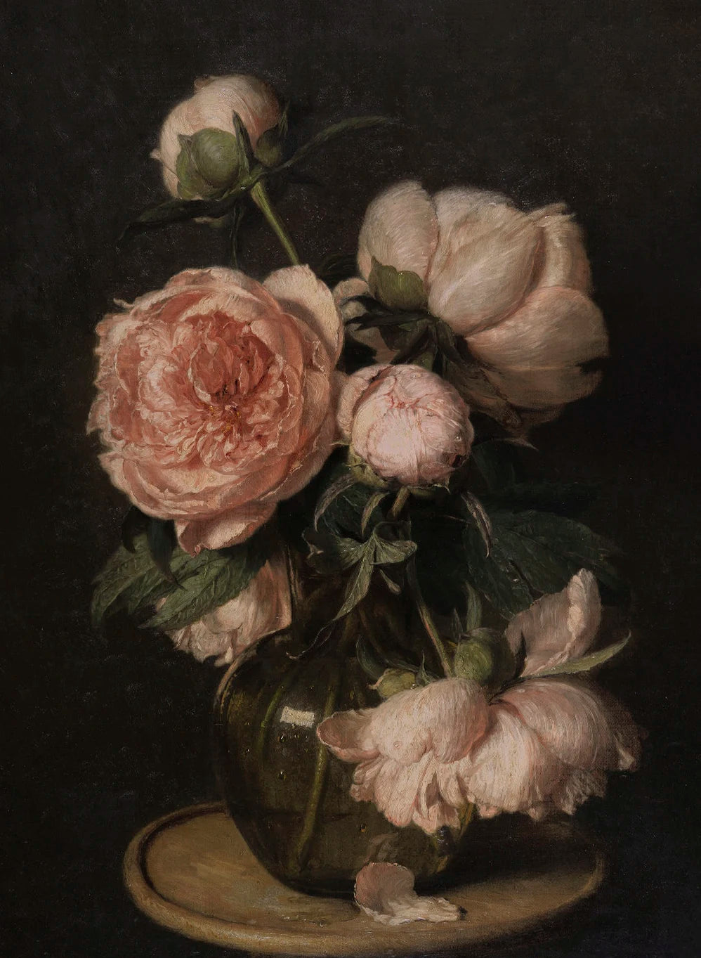 Moody Vintage Floral Series Poster Print Canvas Painting Art Pictures Home for Living Room Bedroom Wall Decor Frameless Peaceful Pleasures Health and Wellness 17 20x30cm Unframed