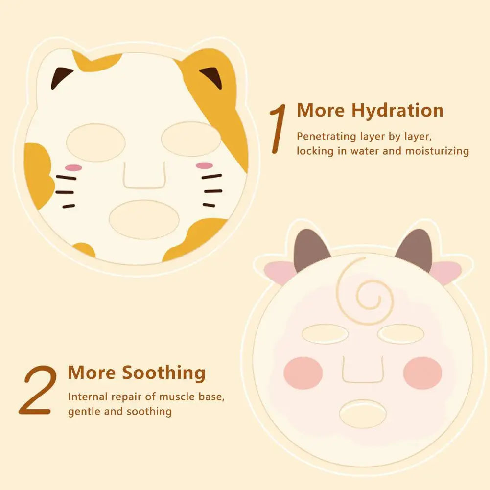 Animal Character Face Mask – Hydrating Hyaluronic Acid Sheet Mask for Kids & Teens Peaceful Pleasures Health and Wellness