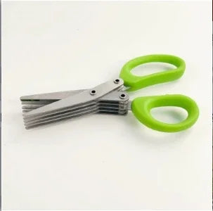 3-Layer Stainless Steel Herb Scissors | Multi-Blade Cutter