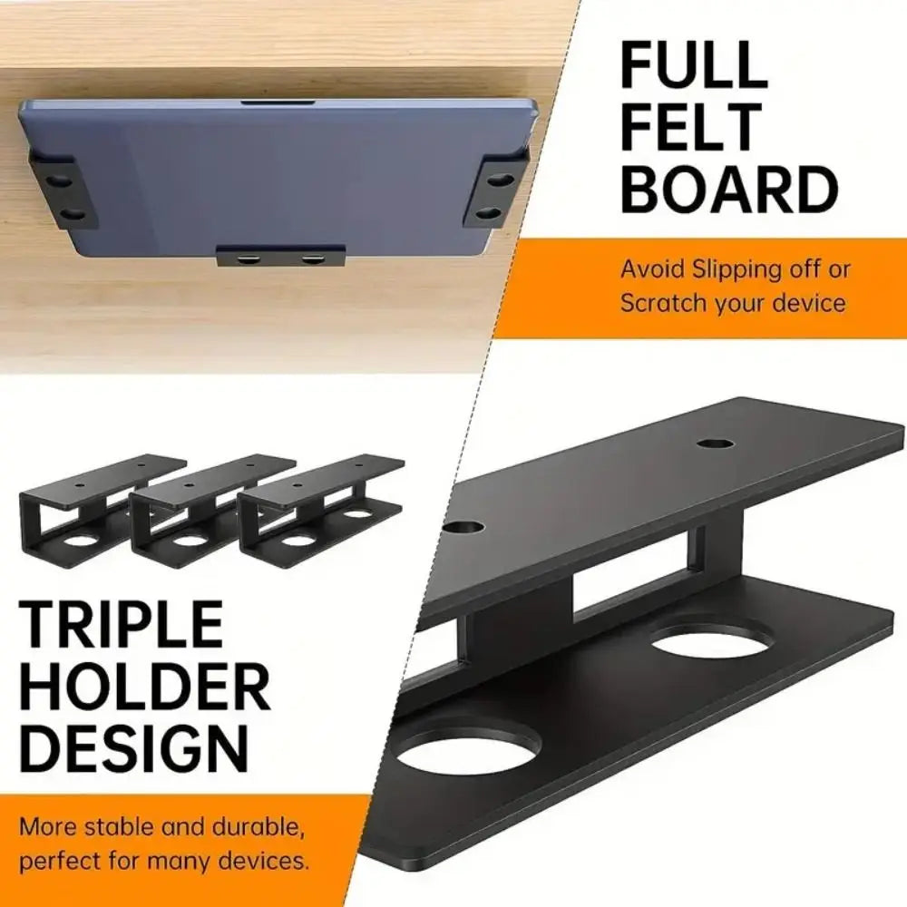 Heat Dissipation Laptop Mount Bracket Black Under Desk Laptop Storage Stand Multi-function Laptop Holder Keyboard Storage Laptop Peaceful Pleasures Health and Wellness
