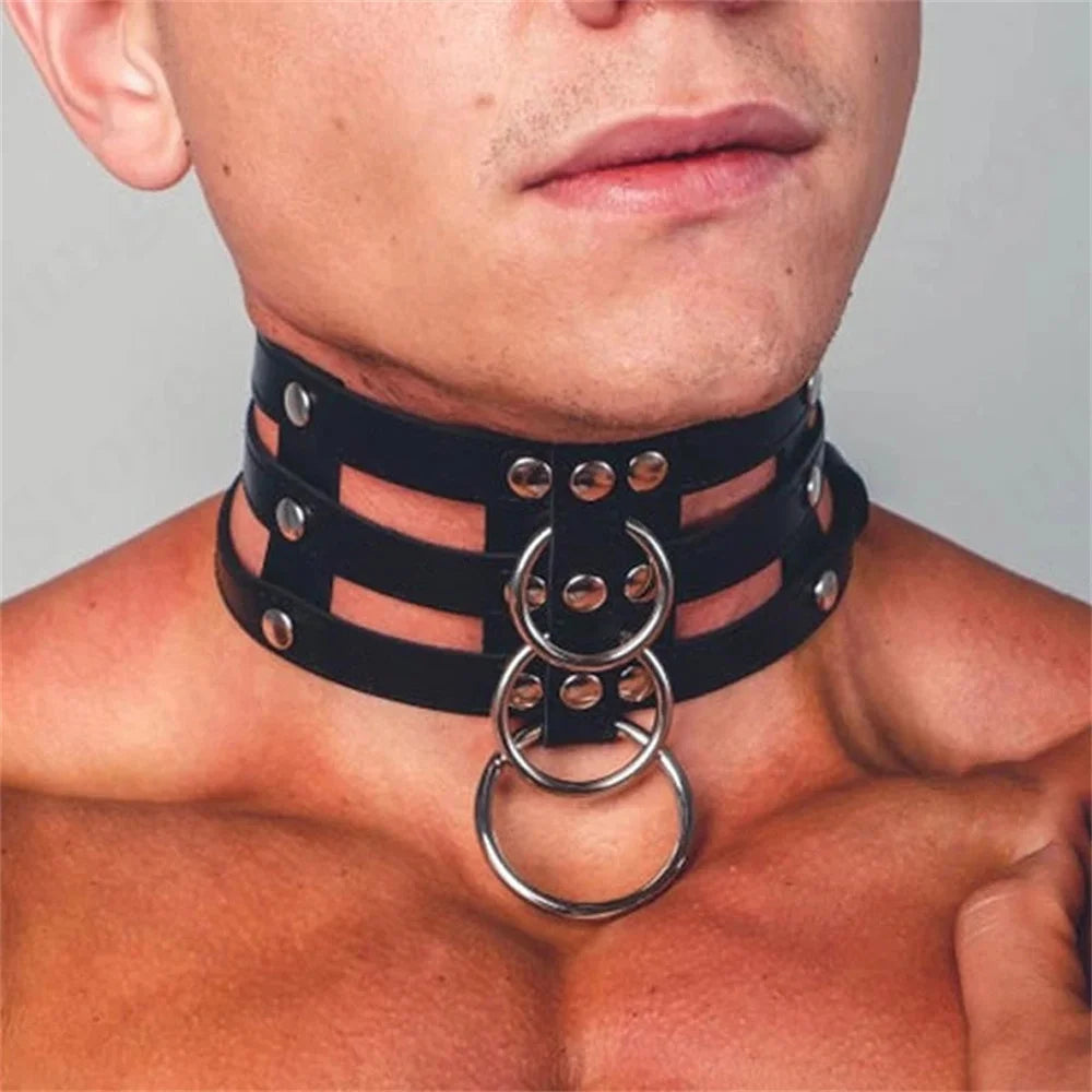 PU Leather Men Harness Handcuffs Gay Fetish Clubwear Costume Erotic