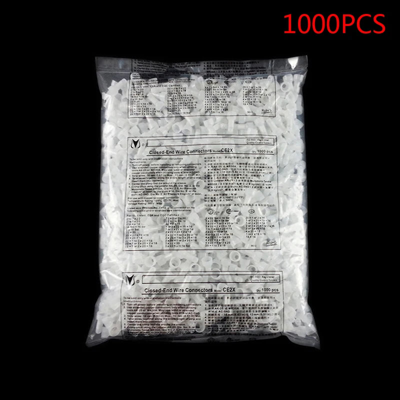New 1000pcs CE1X CE2X CE5XClosed-End Wire Connectors Crimp Terminals Cap Electrical Peaceful Pleasures Health and Wellness