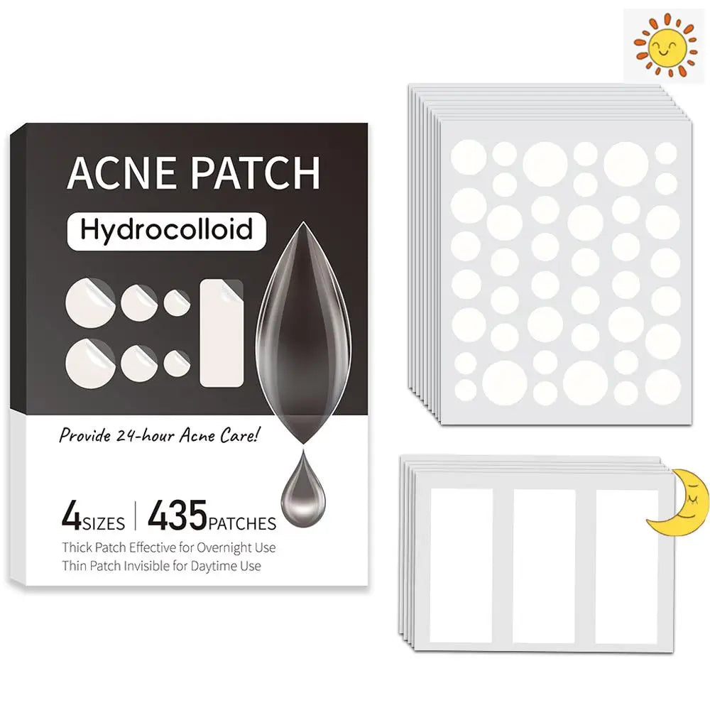 Large Pimple Patches – Hydrocolloid Acne Patches for Face & Body Peaceful Pleasures Health and Wellness 435pcs-black