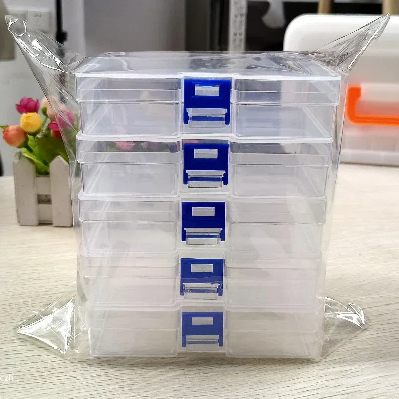 Set of 5 Clear Plastic Storage Boxes | Small Item Organizers