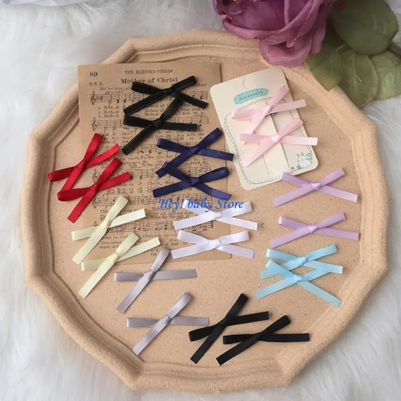 Ballet Ribbon Bowknot Hair Clips – 1 Pair Girls' Hairpins