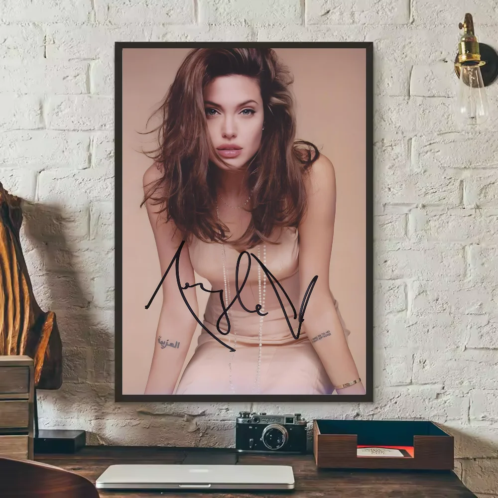 Angelina Jolie HD Poster – Waterproof PVC Wall Art Decor Wall Art Poster Peaceful Pleasures Health and Wellness