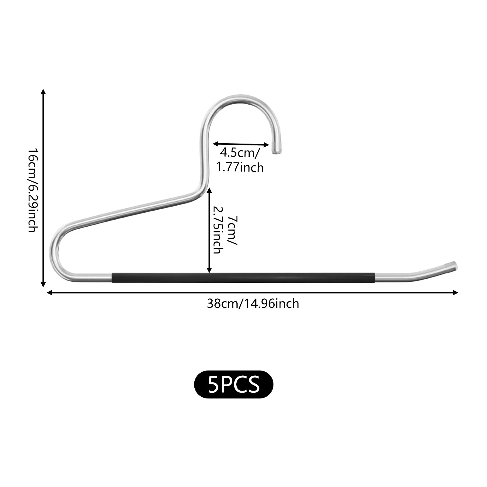 5pcs Non Slip Pants Hangers Space-Saving Necktie & Shawl Organizer for Tank Tops Dress Ties Belts Peaceful Pleasures Health and Wellness