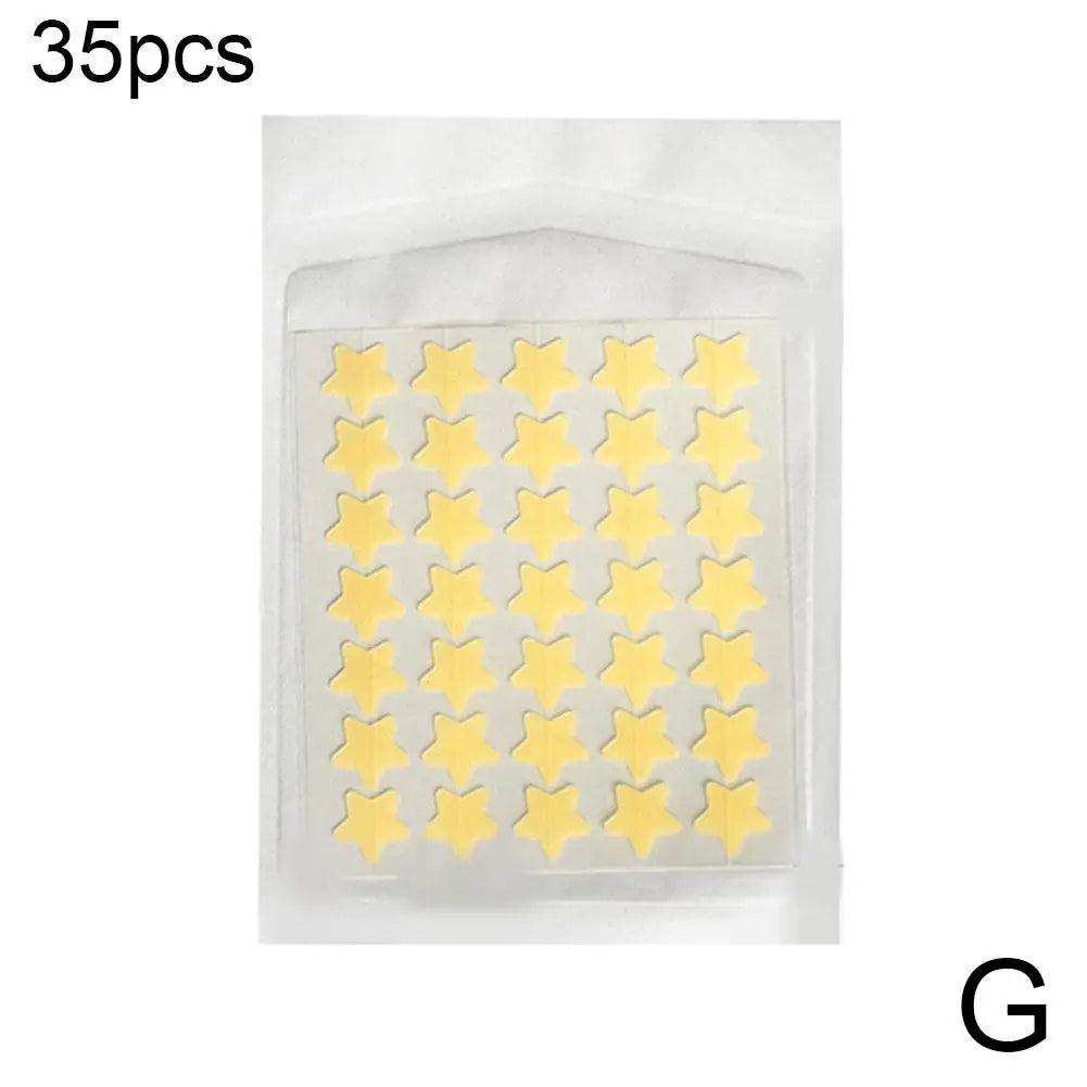 Colorful Star & Heart Shaped Acne Pimple Patches – Invisible Cute Acne Cover Stickers 40pcs Peaceful Pleasures Health and Wellness yellow 35 counts