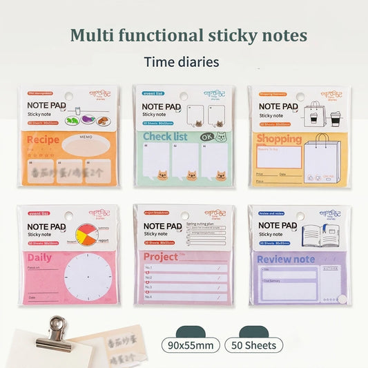 50 Sheets Multi Scene Functional Sticky Notes Colored Memo Pads Peaceful Pleasures Health and Wellness