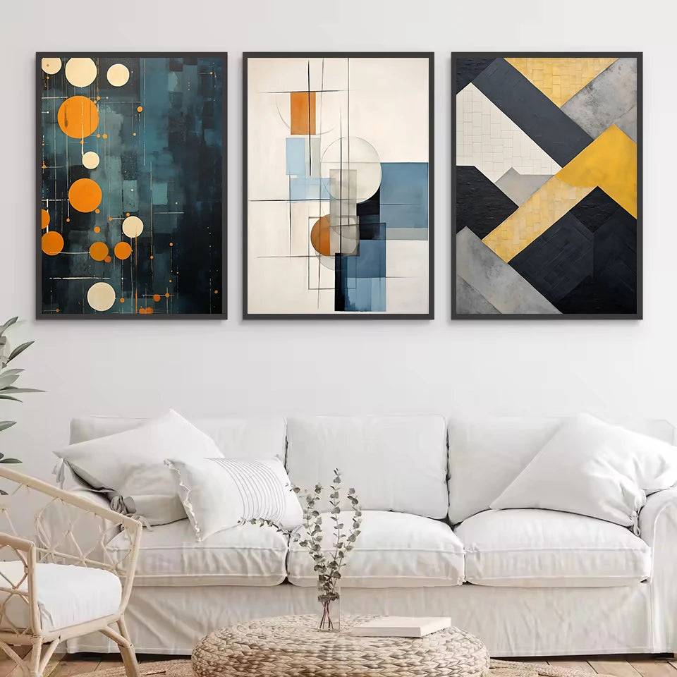 Abstract Bohemian Geometric Shapes Abstract Landscape Line Poster Printed Canvas Painting Wall Art Pictures Home Decor Gift Peaceful Pleasures Health and Wellness