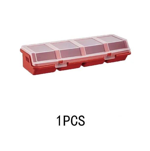 Multi-Compartment Plastic Parts Storage Box with Clear Lid