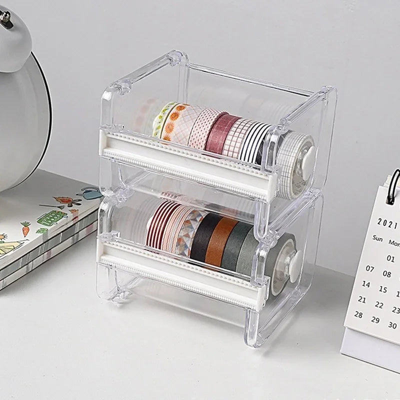 Creative Cutter Tape Tool Dispenser Transparent Holder Office