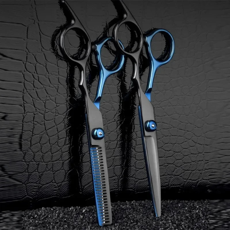 1/2PC Professional Hair Cutting Scissors Home Hair Cutting Barber Salon Thinning Shear Stainless Steel Hairdressing Black Golden Peaceful Pleasures Health and Wellness