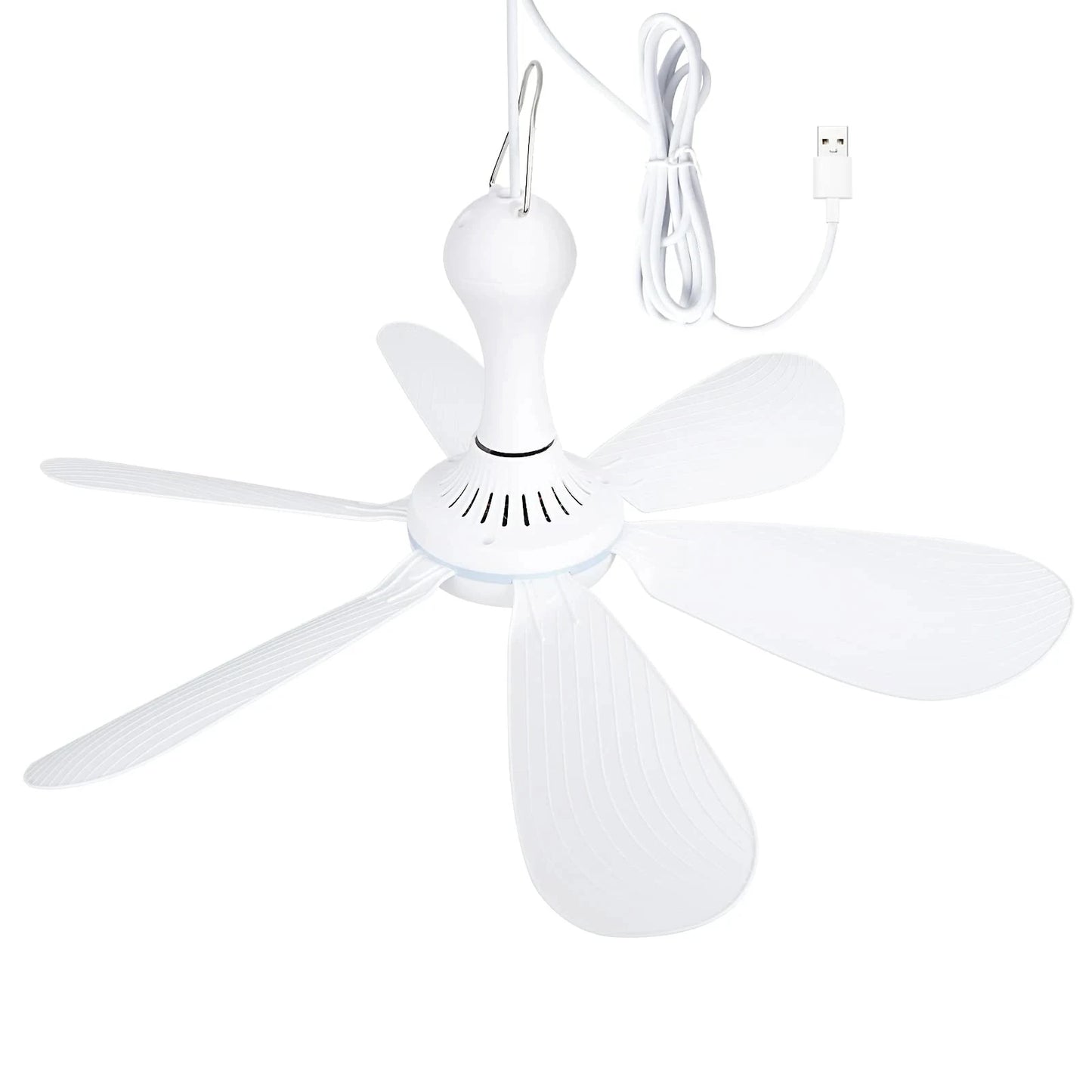 Silent 6 Leaves USB Powered Ceiling Canopy Fan with Remote Control Timing 4 Speed Hanging Fan for Camping Bed Dormitory Tent New Peaceful Pleasures Health and Wellness Basic