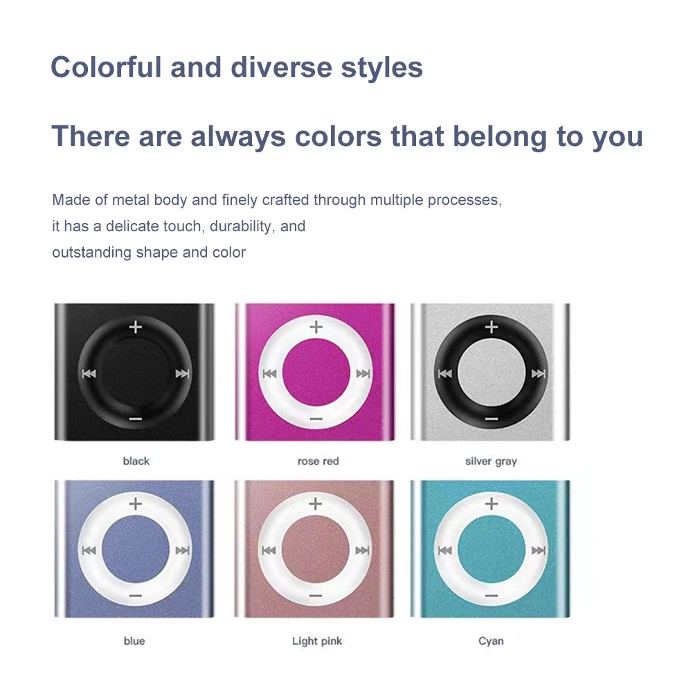 Mini Audio Player Build in Speaker Clip-on Sports Music Player Rechargeable 180mAh with Headphone Support TF Card for Boys Girls Peaceful Pleasures Health and Wellness