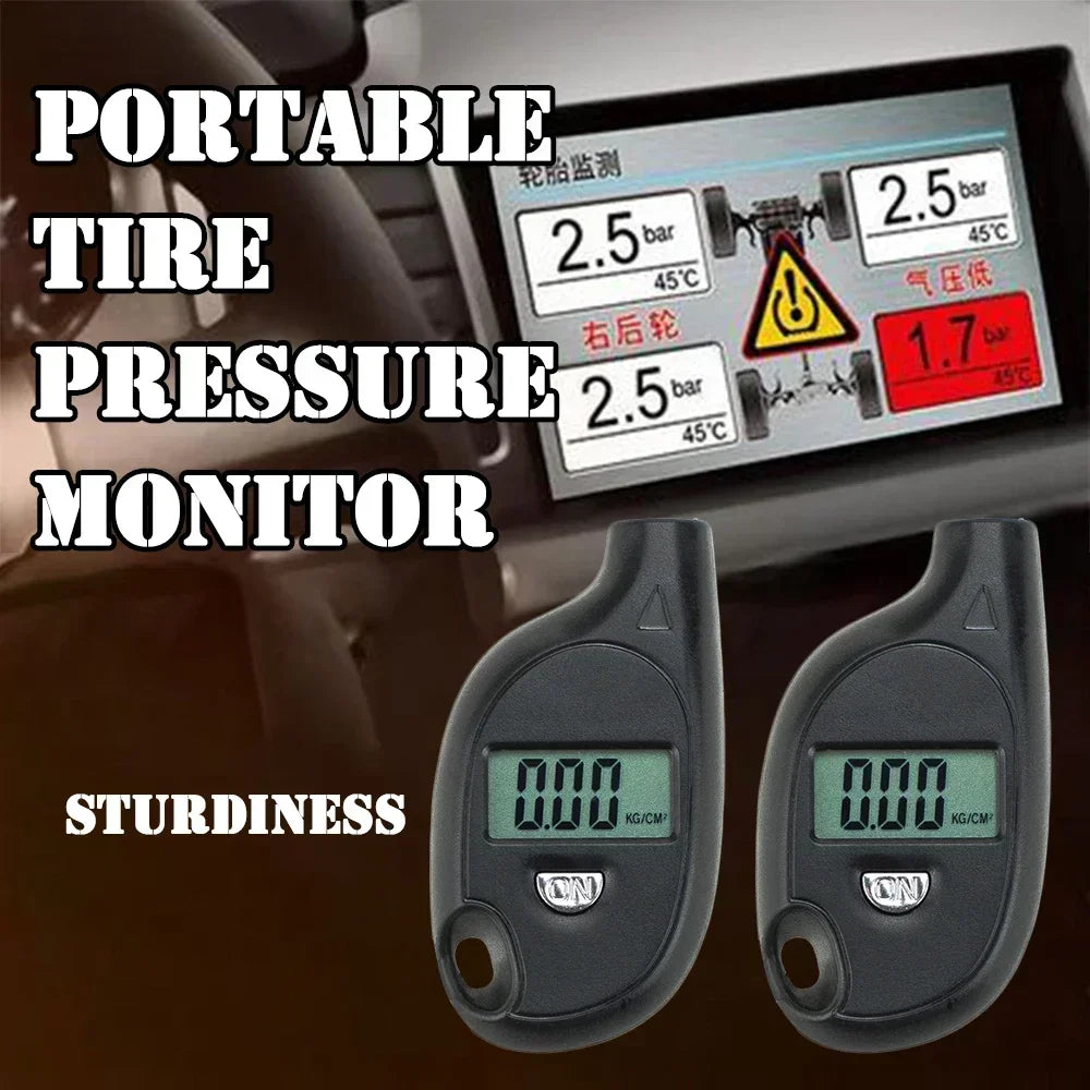 Portable Keychain Tire Tyre Wheel Air Pressure Gauge Tester Digital LCD 5-100 PSI Procession Digital Tire Pressure Monitor Test Peaceful Pleasures Health and Wellness