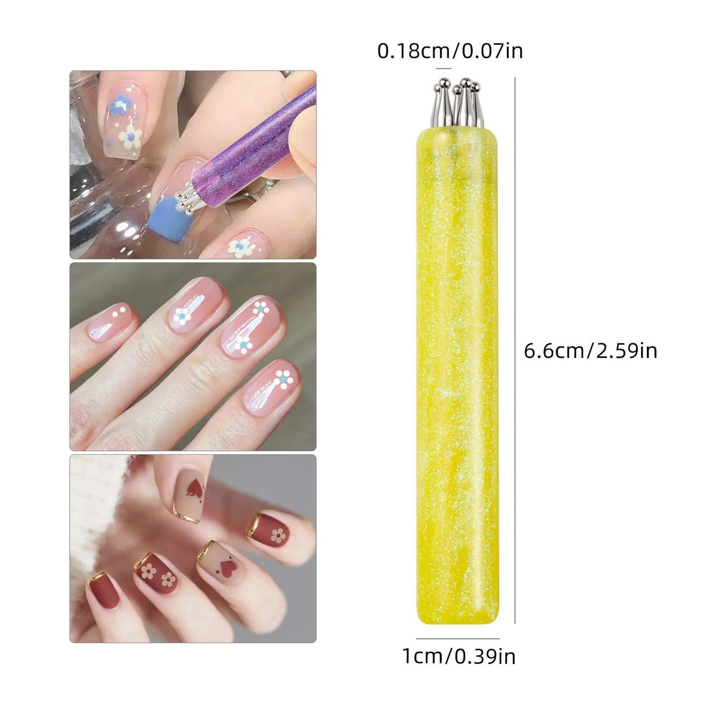 One-Stroke Flower Nail Dotting Pen | 5-Petal Tip, 4 Colors
