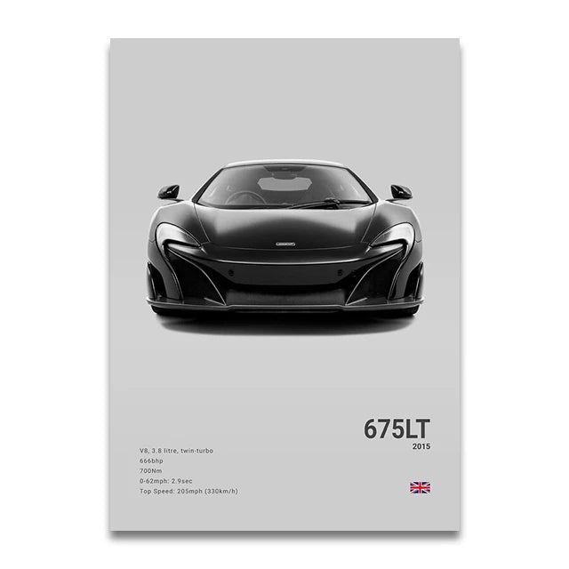 SENNA 720S ARTURA Canvas Wall Art Print Poster P1 765LT Supercar Decorative Painting Modern Home Decor Car Lover Gift Unframed Peaceful Pleasures Health and Wellness SW10911 20x30cm