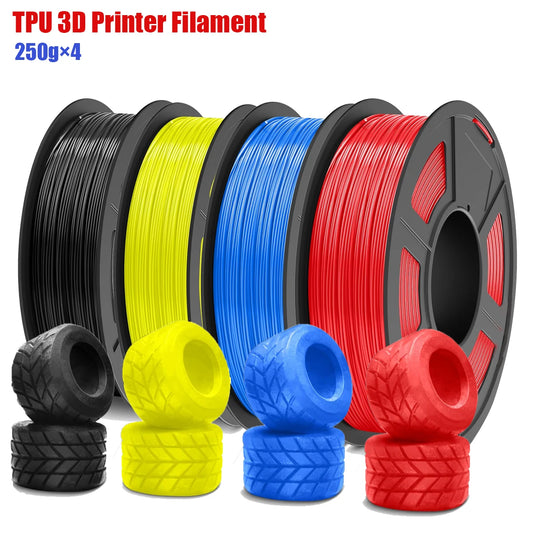 DINGSUN 3D 95A TPU Filament 1.75mm Bundle | 250g Vacuum Spools 3D Printer Filament Peaceful Pleasures Health and Wellness TPU 4 Color set
