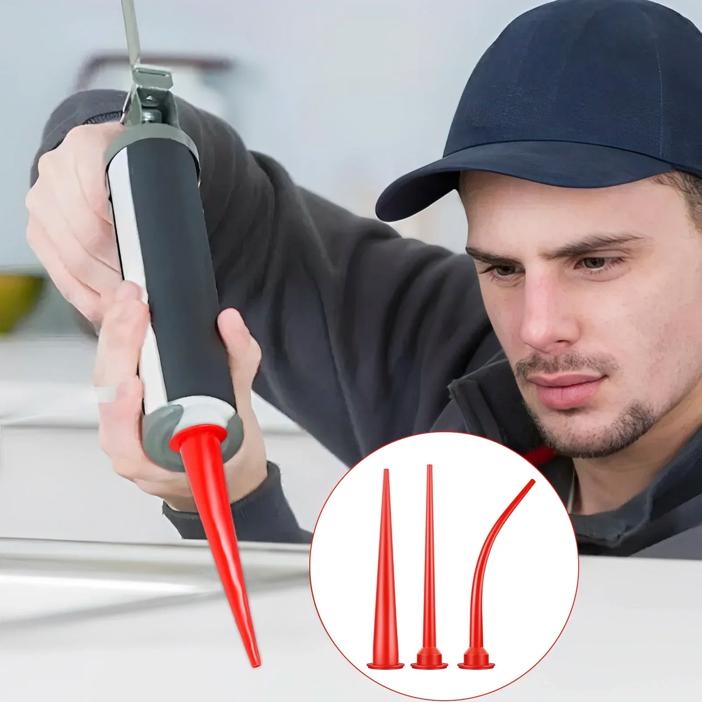 Caulking Nozzle Plastic Caulk Nozzle Applicator Sausage Caulking Extension Tool Curved Caulking Nozzle Long Caulking Nozzle Peaceful Pleasures Health and Wellness