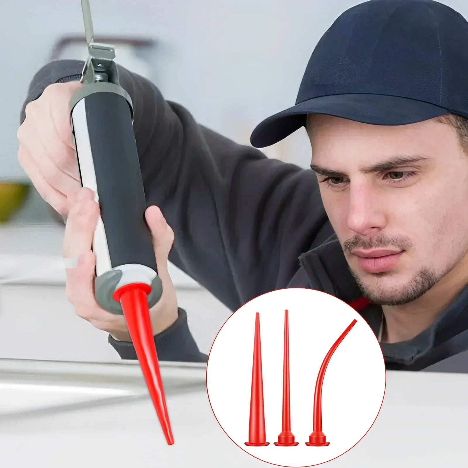 Caulking Nozzle Plastic Caulk Nozzle Applicator Sausage Caulking Extension Tool Curved Caulking Nozzle Long Caulking Nozzle Peaceful Pleasures Health and Wellness