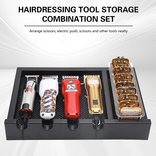 Salon Electric Hair Clipper Display Box Barber Clipper Tray Non-slip Storage Case Barbershop Hair Cutting Tools Organizer Holder Peaceful Pleasures Health and Wellness
