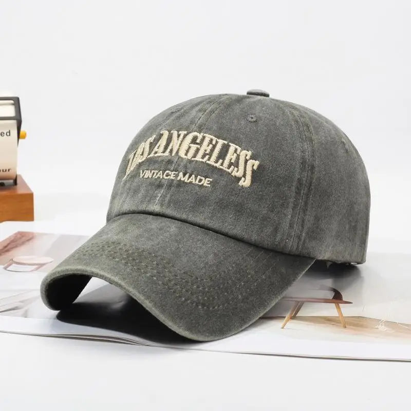 Washed Embroidered Baseball Cap – Unisex Adjustable Sun Hat