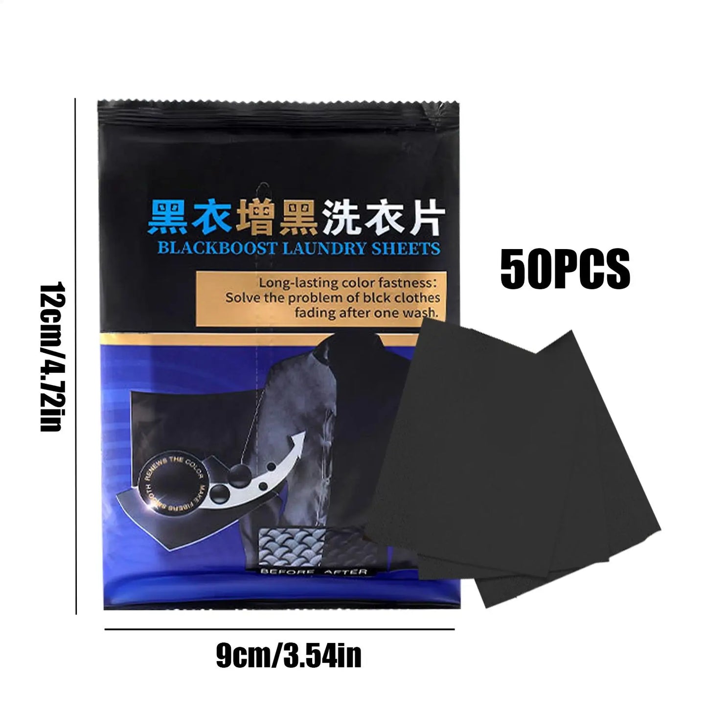 Black Clothes Dye Tablets 50pcs – Blackening & Color Restore Sheets