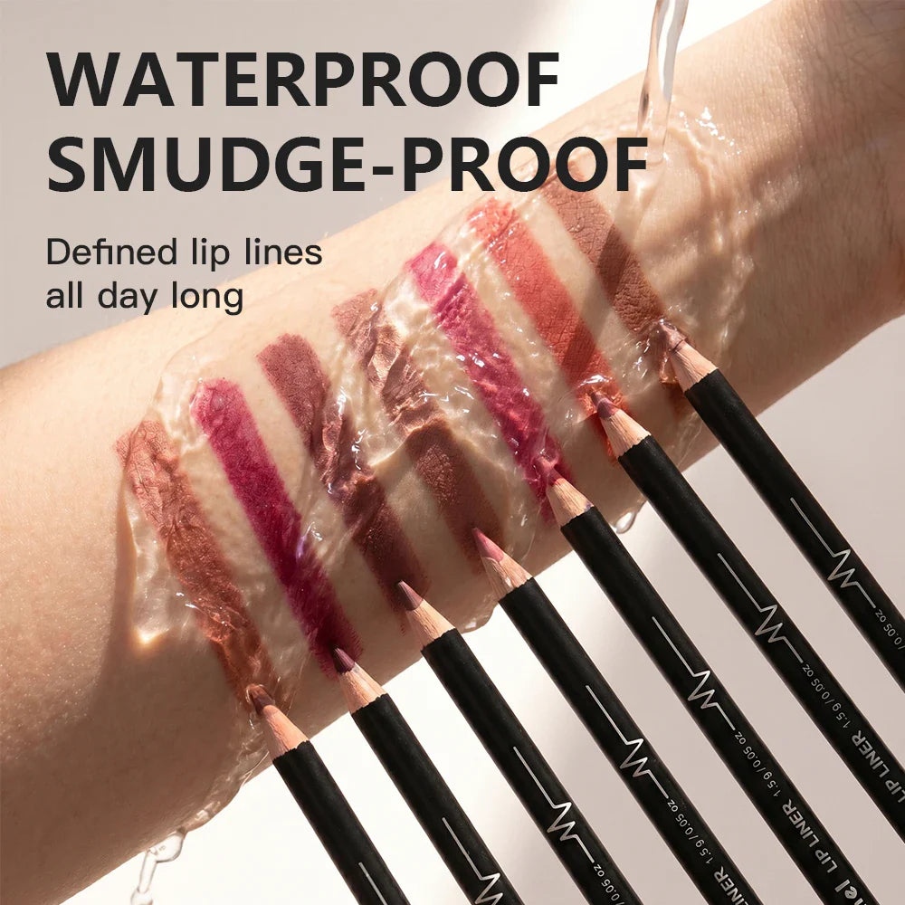 12-Piece Semi-Matte Lip Liner Set – Waterproof & Pigmented