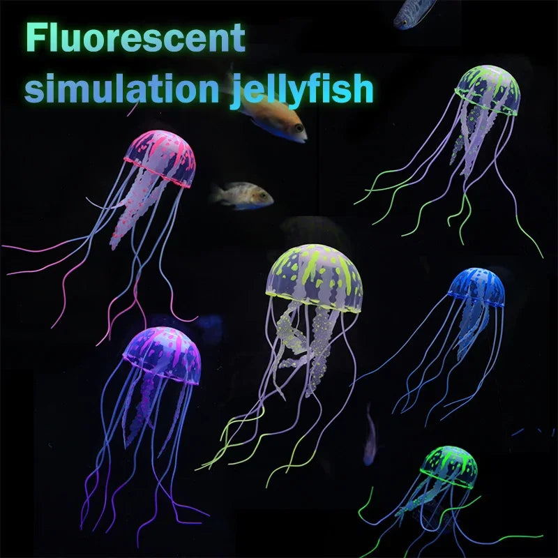 Luminous Jellyfish Aquarium Ornament | Glowing Fish Tank Decor