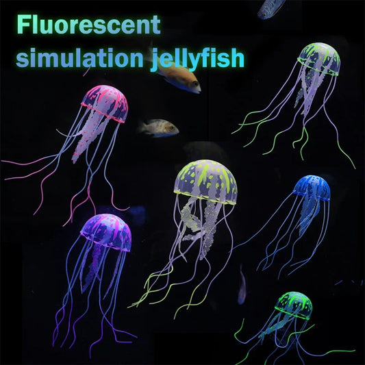 Luminous Jellyfish Aquarium Ornament | Glowing Fish Tank Decor Aquarium Ornament Peaceful Pleasures Health and Wellness