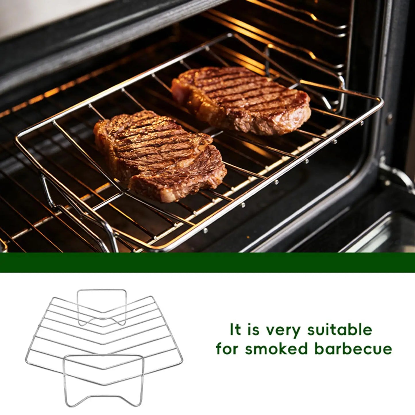 Adjustable V-Shaped Stainless Steel Roasting Rack | Oven & Grill