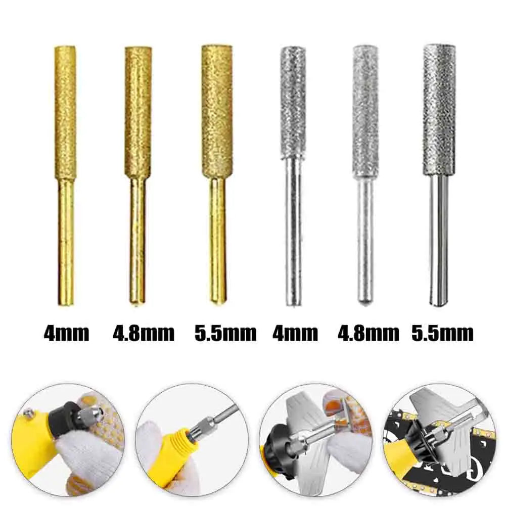 6-Piece Titanium Chainsaw Sharpening Burr Set – 4/4.8/5.5mm